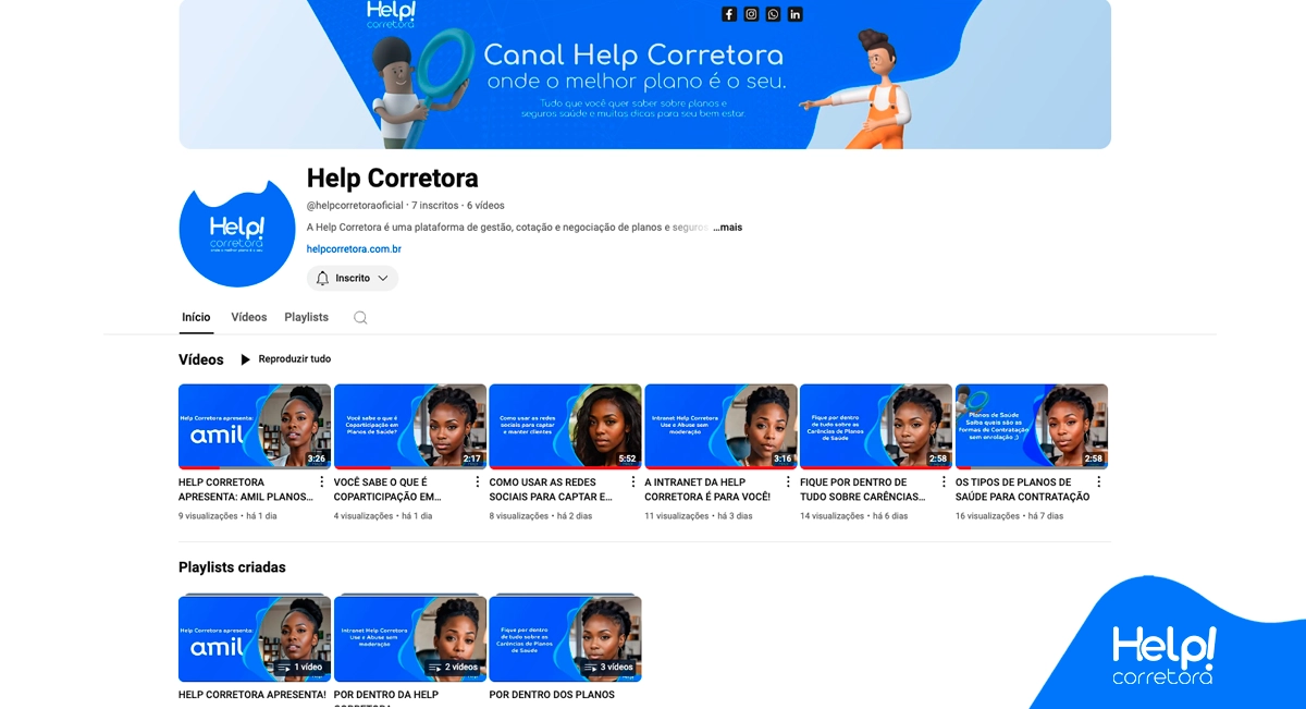 Help Corretora lança canal no Youtube!